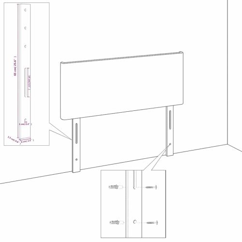 Горна табла за легло с уши, тъмнозелена, 183x23x78/88см, кадифе