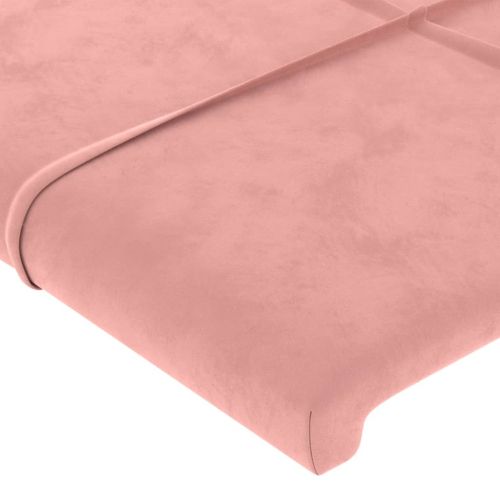 Горна табла за легло, розова, 103x16x78/88 см, кадифе