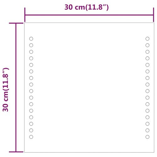 LED огледало за баня, 30x30 см