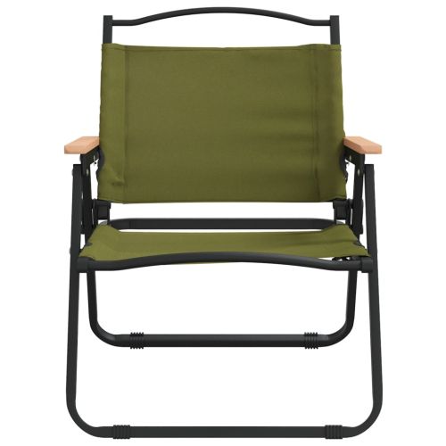 Къмпинг столове, 2 бр, зелени, 54x43x59 см, Оксфорд плат