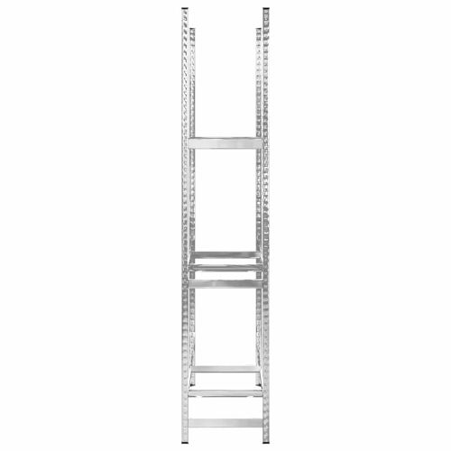Стелажи за гуми с 3 рафта 4 бр сребристи 110x40x200 см стомана