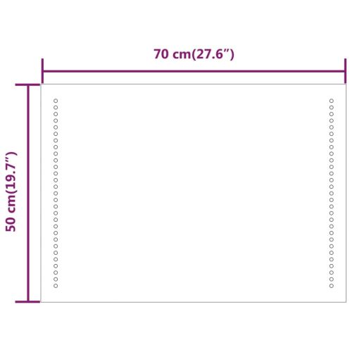 LED огледало за баня, 50x70 см
