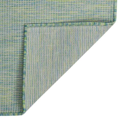 Градински плоскотъкан килим, 80x250 см, тюркоазен