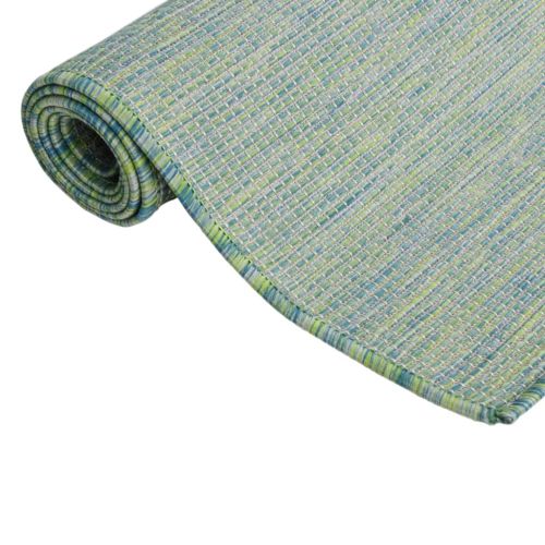 Градински плоскотъкан килим, 80x250 см, тюркоазен