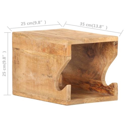 Стенна стойка за колело, 35x25x25 см, грубо мангово дърво масив