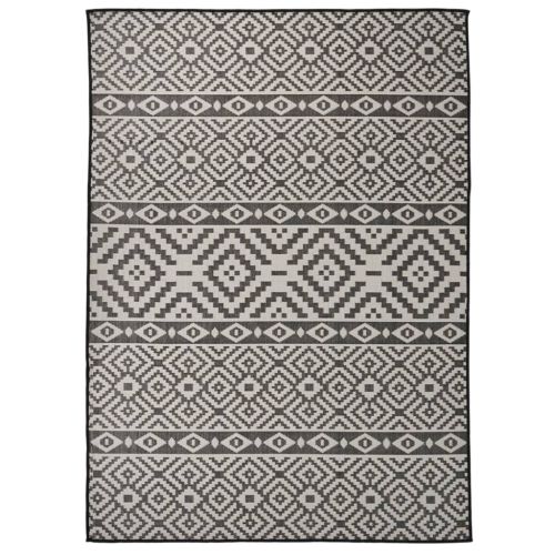 Градински плоскотъкан килим, 200x280 см, черни шевици