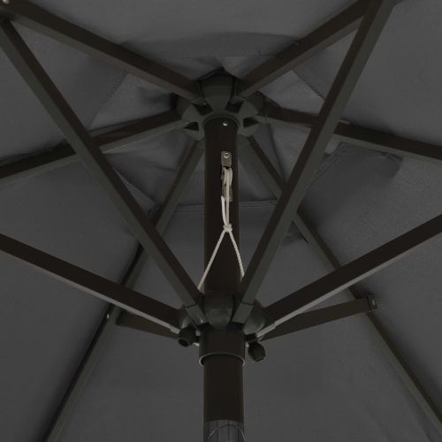 Градински чадър с LED осветление антрацит 200x211 см алуминий
