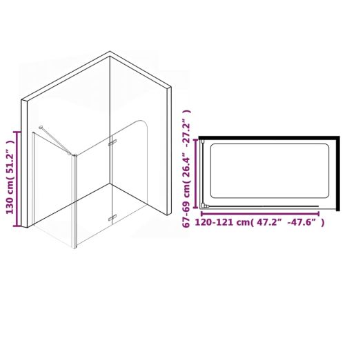 Двойно сгъваема душ кабина ESG 120x68x130 см
