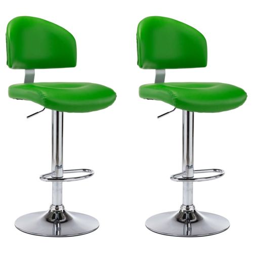 249665 Bar Stools 2 pcs Green Faux Leather