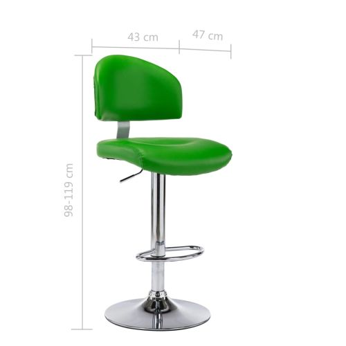 249665 Bar Stools 2 pcs Green Faux Leather