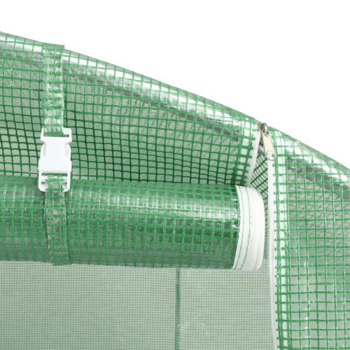 Оранжерия със стоманена рамка зелена 40 м² 8x5x2,3 м