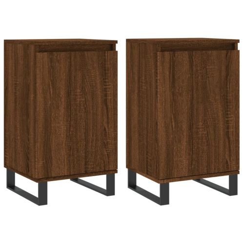 Бюфети 2 бр кафяв дъб 40x35x70 см инженерно дърво