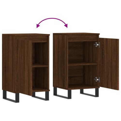 Бюфети 2 бр кафяв дъб 40x35x70 см инженерно дърво