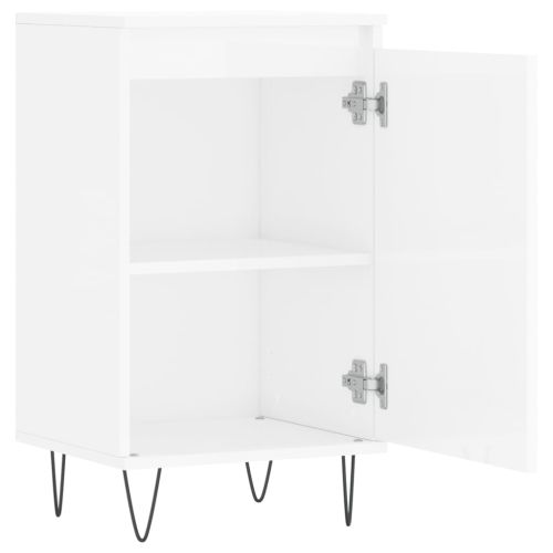 Бюфети 2 бр бял гланц 40x35x70 см инженерно дърво
