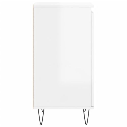 Бюфети 2 бр бял гланц 40x35x70 см инженерно дърво