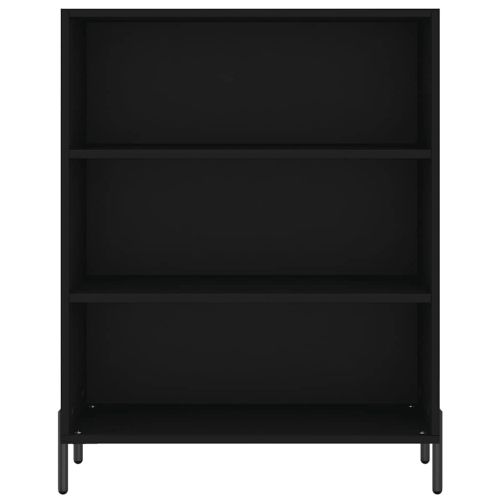 Шкаф с рафтове, черен, 69,5x32,5x90 см, инженерно дърво