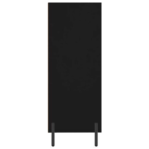 Шкаф с рафтове, черен, 69,5x32,5x90 см, инженерно дърво