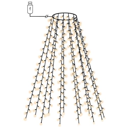 Коледни лампички за елха тип мрежа 150 LED студено бяло 150 см