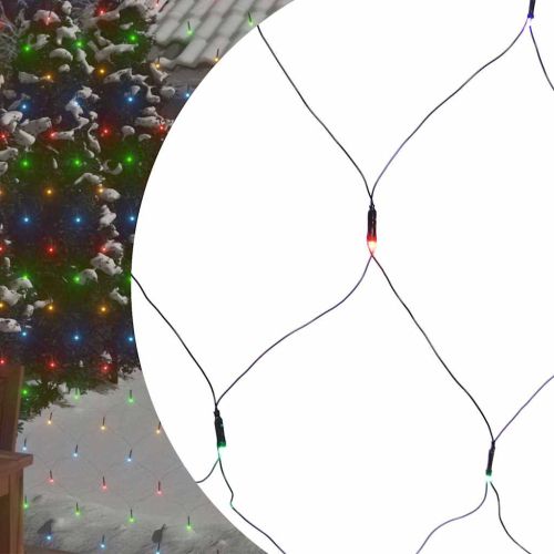 Коледна светеща мрежа цветна 3x3 м 306 LED за закрито/открито