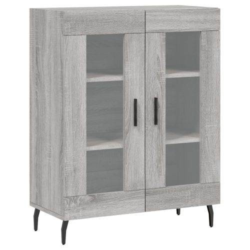 Висок шкаф, сив сонома, 69,5x34x180 см, инженерно дърво
