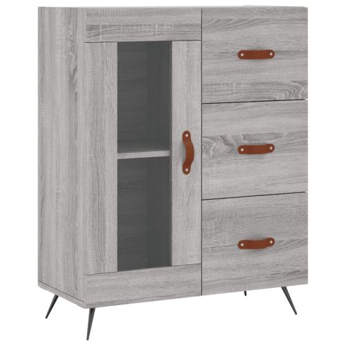 Висок шкаф, сив сонома, 69,5x34x180 см, инженерно дърво