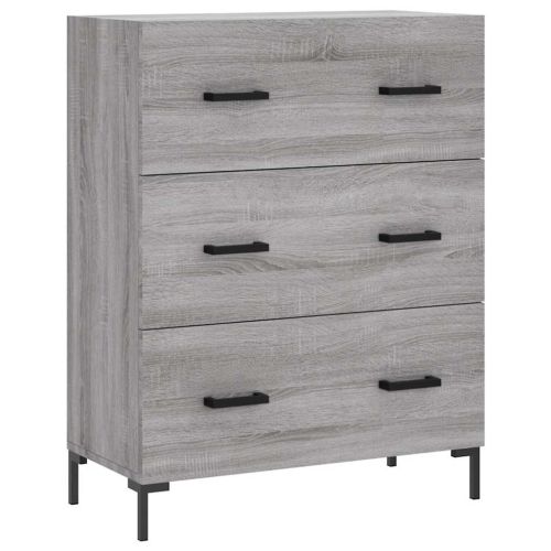 Висок шкаф, сив сонома, 69,5x34x180 см, инженерно дърво