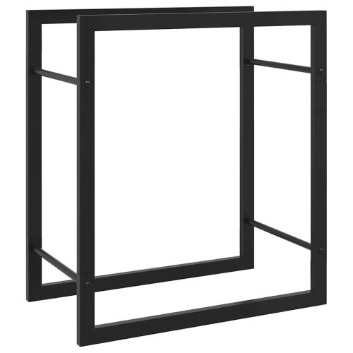 Стойка за дърва за огрев, черен мат, 50x28x56 см, стомана