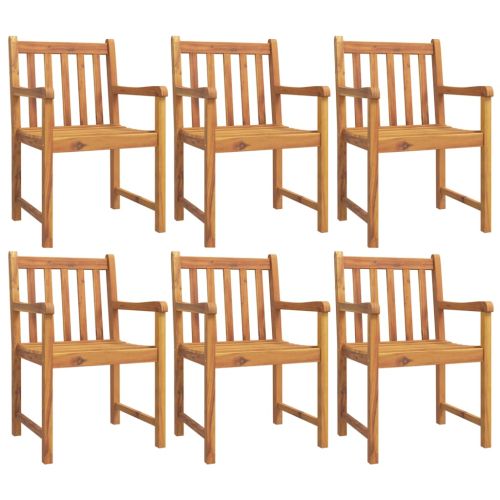 Градински столове, 6 бр, 56x55,5x90 см, акация масив