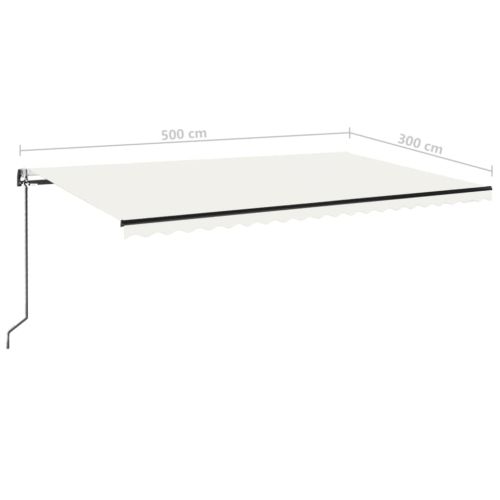 Автоматичен сенник LED сензор за вятър 500x300 см кремав