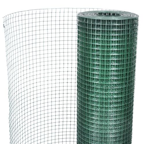 Кокошкарска мрежа, поцинкована с PVC покритие, 25x1 м, зелена