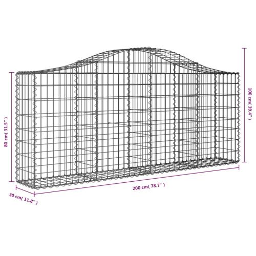 Габионни кошници арка 30 бр 200x30x80/100 см поцинковано желязо