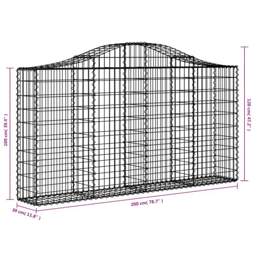 Габионни кошници арка 4 бр 200x30x100/120 см поцинковано желязо