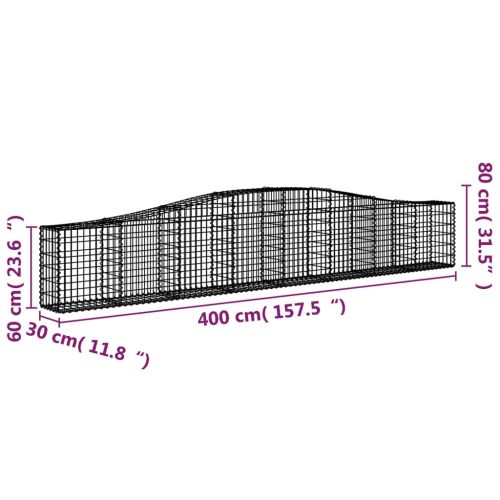 Габионни кошници арка 7 бр 400x30x60/80 см поцинковано желязо