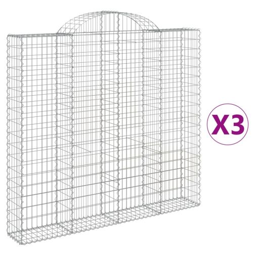 Габионни кошници арка 3 бр 200x30x180/200 см поцинковано желязо