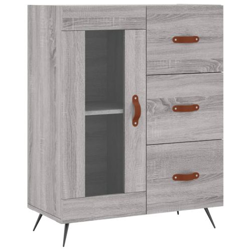 Висок шкаф, сив сонома, 69,5x34x180 см, инженерно дърво
