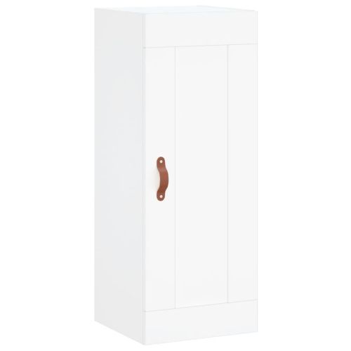 Висок шкаф, бял, 34,5x34x180 см, инженерно дърво