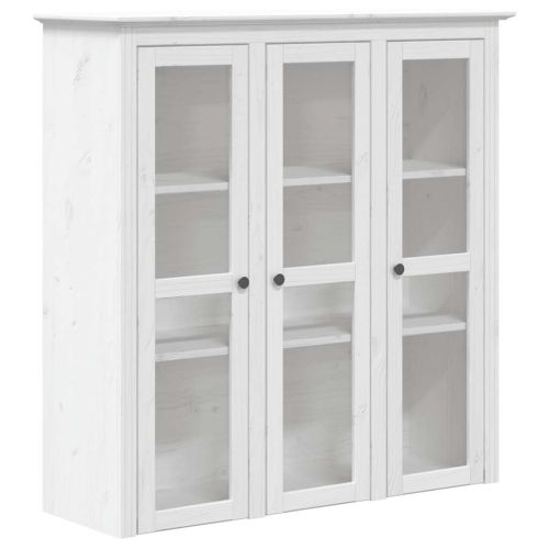 Висок шкаф BODO, бял, 115,5x43x200,5 см, бор масив