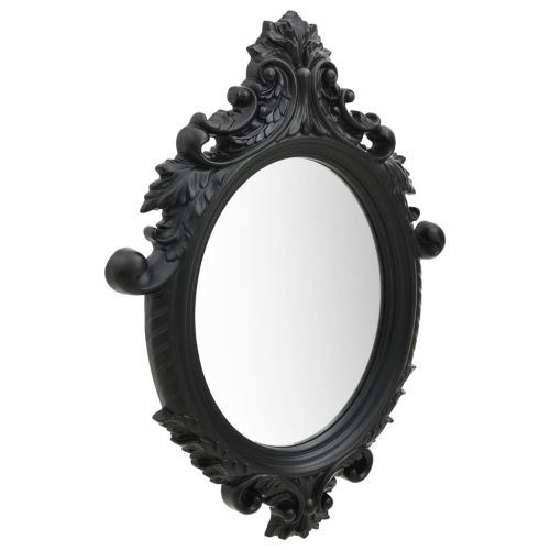 Стенно огледало, стил замък, 56x76 см, черно