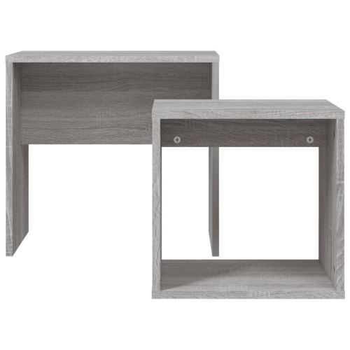 Стифиращи кафе маси, 2 бр, сив сонома, инженерно дърво