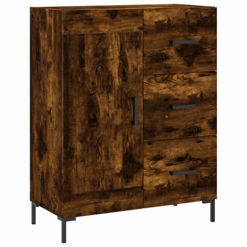 Сайдборд, опушен дъб, 69,5x34x90 см, инженерно дърво