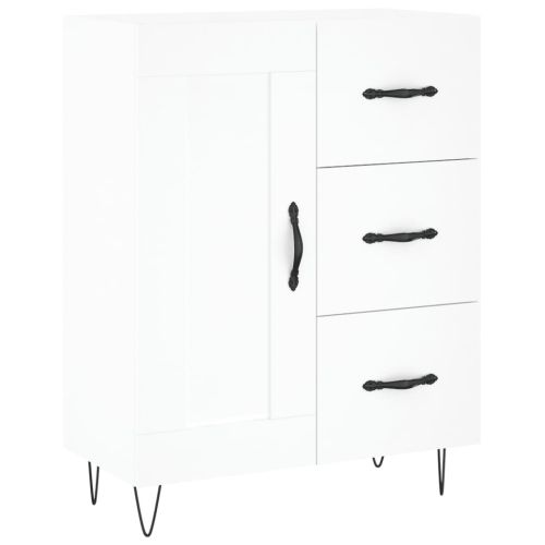 Сайдборд, бял, 69,5x34x90 см, инженерно дърво