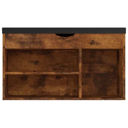 Пейка за обувки, опушен дъб, 80x30x47 см, инженерно дърво