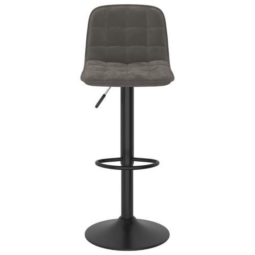 Бар табуретки, 2 бр, тъмносиви, кадифе