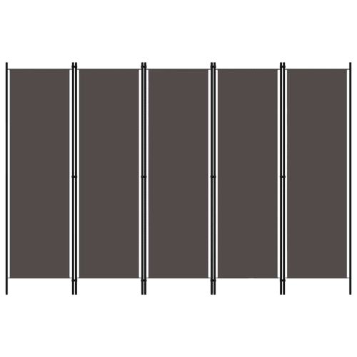Параван за стая, 5 панела, антрацит, 250x180 см