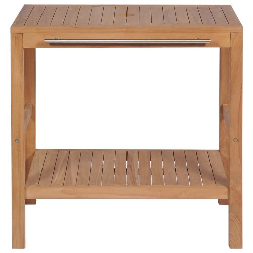 Шкаф за баня, тиково дърво масив, 74x45x75 см