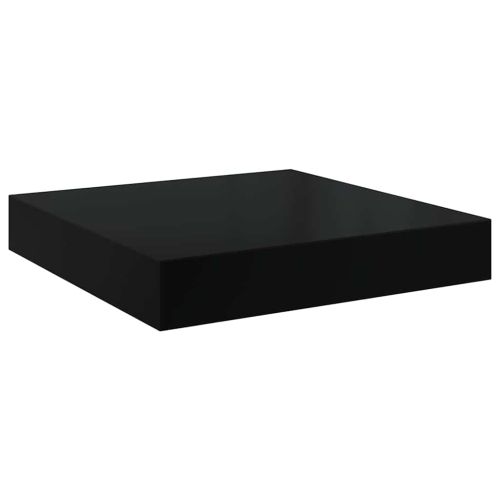 Окачени стенни рафтове, 2 бр, черен гланц, 40x23x3,8 см, МДФ