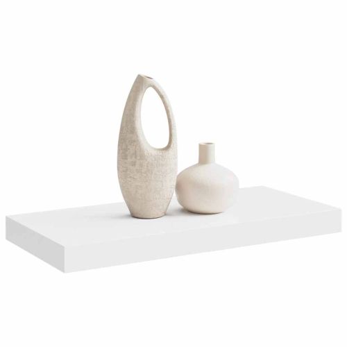 Окачен стенен рафт, бял, 50x23,5x3,8 см, МДФ