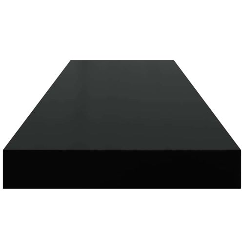 Окачени стенни рафтове, 2 бр, черни, 80x23,5x3,8 см, МДФ