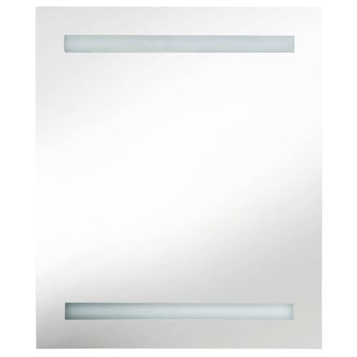 LED шкаф с огледало за баня, черно, 50x14x60 см