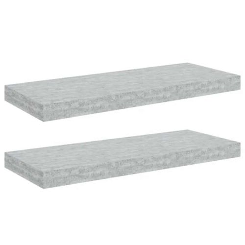 Окачени стенни рафтове, 2 бр, бетонно сиви, 60x23,5x3,8 см, МДФ